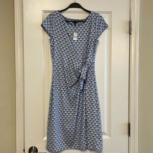 NWT Talbots Midi Side Tie Dress with Cap Sleeves